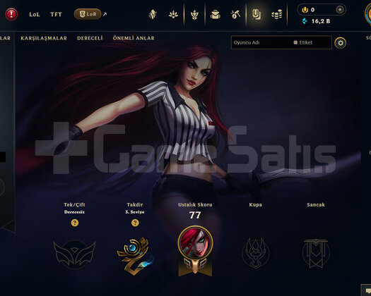 TR Unranked | 2 Kostüm - 16K Mö | LoL Hesap