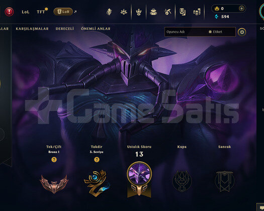 EUW Bronz 1 | 30 Hero - 3 İade Hakkı | LoL Hesap