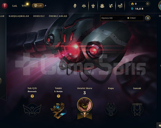 EUW Unranked | 1 Kostüm - 16K Mö | Dereceli Hazır