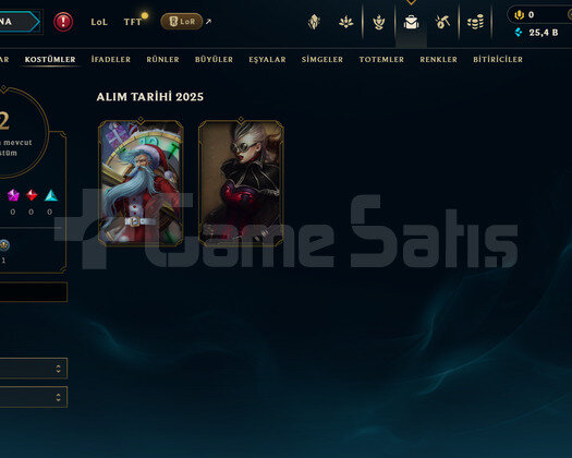 EUW Unranked | 2 Kostüm - 25K Mö | Dereceli Hazır