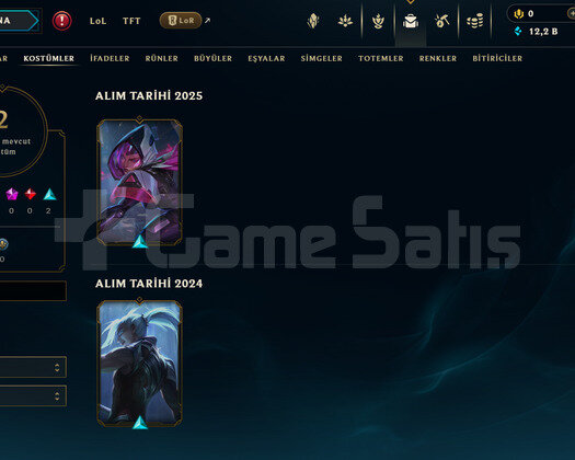 TR Unranked | 2 Kostüm - 12K Mö | LoL Hesap