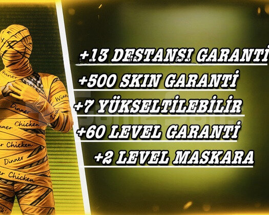 +500 SKİN +7 YÜKSELTİBİLİR +2 LEVEL MASKARA VİPP