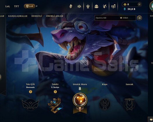 EUW Unranked | 1 Kostüm - 30K Mö | Dereceli Hazır