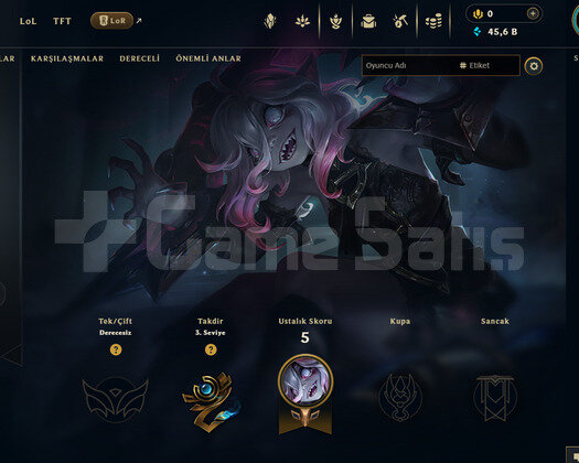 EUW Unranked | 45K Mö - 3 İade Hakkı | LoL Hesap