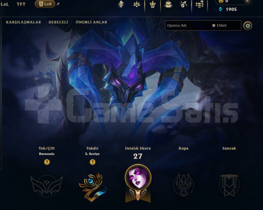 GEÇEN SEZON PLAT / DERECELİ HAZIR / EUW