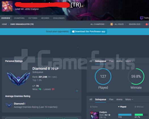 TR ELMAS 2 70LP I YÜKSEK ELO I TR EVELYN 10.SU
