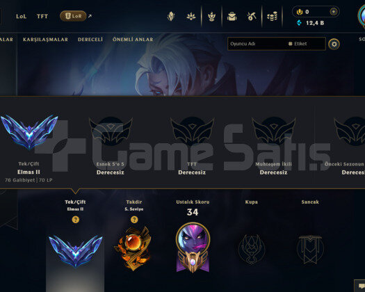 TR ELMAS 2 70LP I YÜKSEK ELO I TR EVELYN 10.SU
