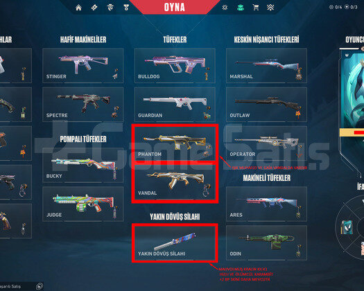 7 BIÇAK//9 VANDAL//6 PHANTOMLU//FULL+FULL//ACC!!!