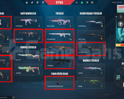 7 BIÇAK//9 VANDAL//6 PHANTOMLU//FULL+FULL//ACC!!!