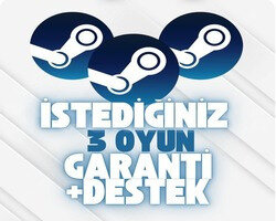 İstediğiniz 3 Oyun + Garanti + Destek