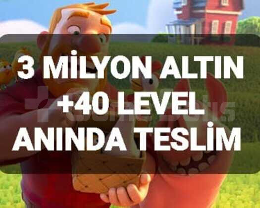 3 MİLYON ALTIN +40 LEVEL ANINDA TESLİM