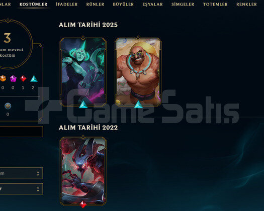 TR Unranked | 3 Kostüm - 23 Hero | LoL Hesap