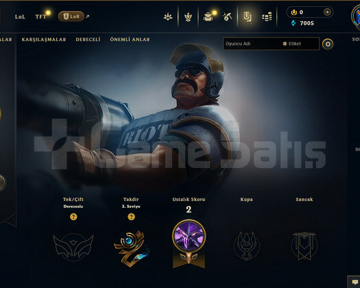 TR Unranked | 1 Kostüm - 16 Hero | LoL Hesap