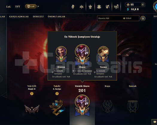 TR 40 LEVEL SHACO MAİN HESAP