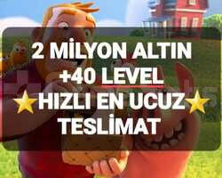 2 MİLYON ALTIN +40 LEVEL ANINDA TESLİM