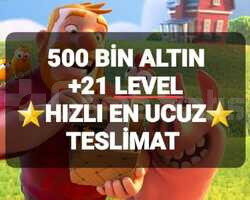 500 BİN ALTIN +21 LEVEL ANINDA TESLİM