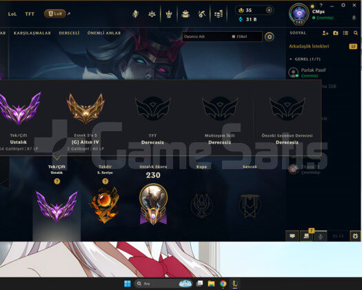 GEÇEN SEZON GM BU SEZON MASTER 44 KOSTÜM 140 LVL