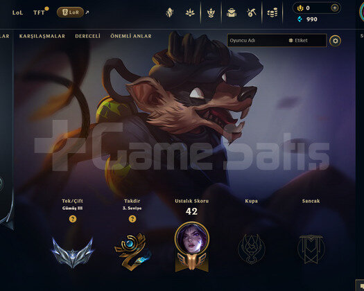 TR Silver 3 | 6 Kostüm - 37 Hero | LoL Hesap