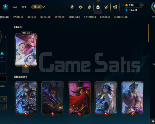 97 ŞAMPİYON 59 SKİN EUW UNRANKED HESAP