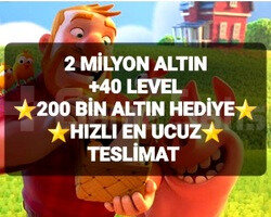 2 MİLYON ALTIN +40 LEVEL 200 BİN ALTIN HEDİYE