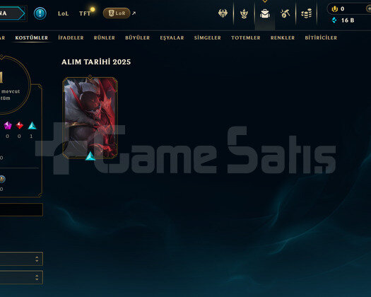 EUW Unranked | 1 Kostüm - 16K Mö | LoL Hesap