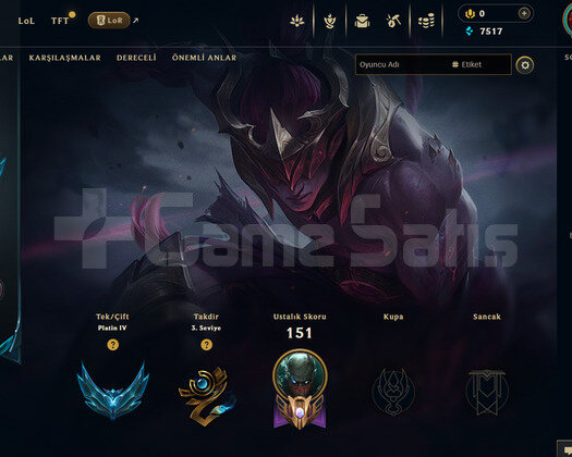 TR Plat 4 | 11 Kostüm - 54 Hero | LoL Hesap