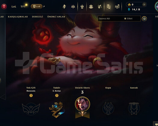 EUW Unranked | 1 Kostüm - 14K Mö | Dereceli Hazır