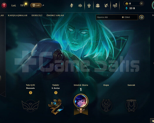 EUW Unranked | 1 Kostüm - 23K Mö | Dereceli Hazır