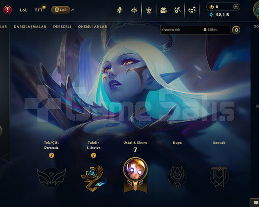 EUW Unranked | 1 Kostüm - 22K Mö | Dereceli Hazır