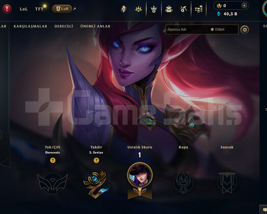 EUW Unranked | 1 Kostüm - 40K Mö | Dereceli Hazır