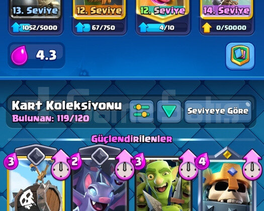 CLASH ROYAL 8700 KUPA 7 EVRİMLİ HESAP