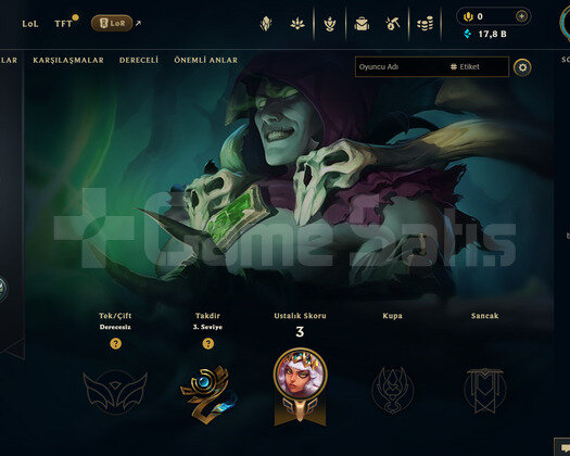 EUW Unranked | 2 Kostüm - 17K Mö | Dereceli Hazır