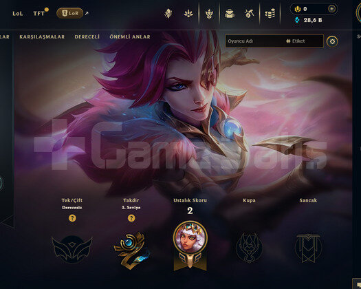 EUW Unranked | 2 Kostüm - 28K Mö | Dereceli Hazır