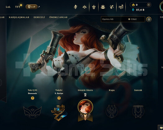 EUW Unranked | 21 Hero - 30K Mö | LoL Hesap