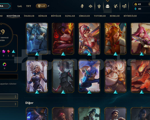 TR Gold 4 | 29 Kostüm - 70 Hero | LoL Hesap