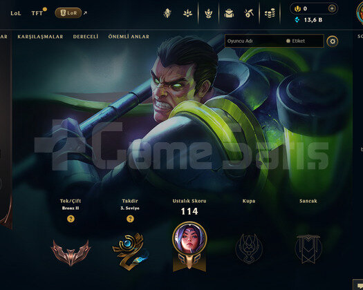 EUW Bronz 2 | 2 Kostüm - 13K Mö | LoL Hesap