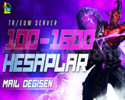 TR/EUW | 100-1600 SKİN MAİL DEĞİŞEN LOL HESAP