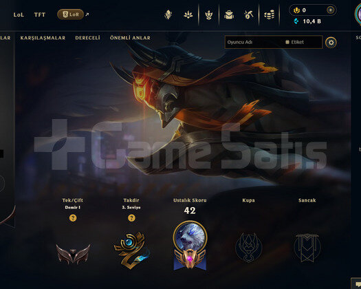TR Demir 1 | 7 Kostüm - 31 Hero | LoL Hesap