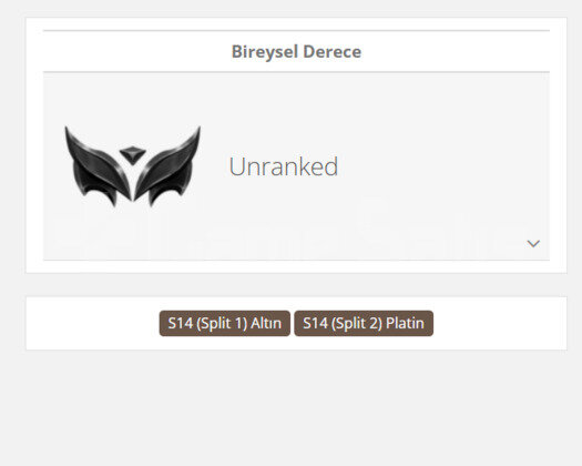 GEÇEN SEZON PLAT / DERECELİ HAZIR / EUW