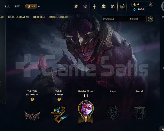 TR Demir 3 | 5 Kostüm - 30 Hero | LoL Hesap