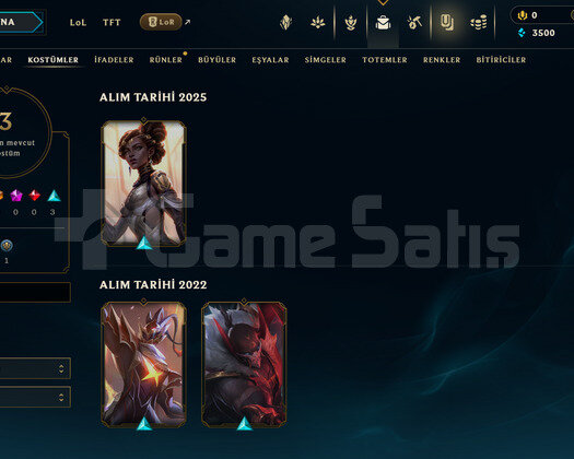 TR Unranked | 3 Kostüm - 24 Hero | LoL Hesap