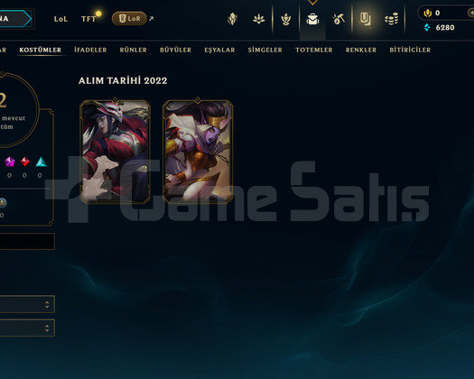 TR Unranked | 2 Kostüm - 22 Hero | LoL Hesap