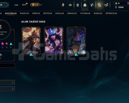 TR Unranked | 3 Kostüm - 22 Hero | LoL Hesap
