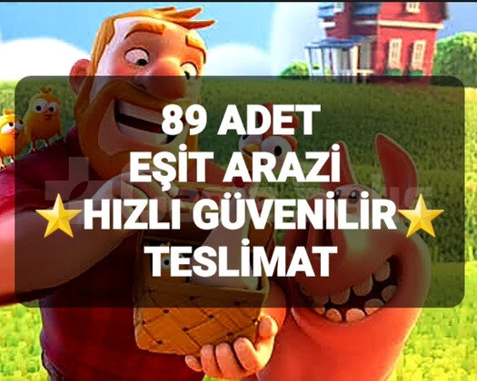 89 ADET EŞİT ARAZİ