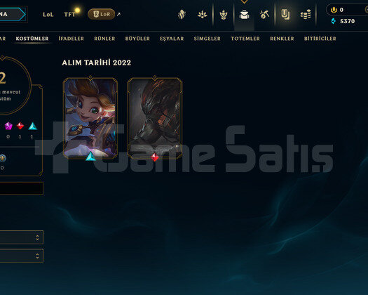 TR Unranked | 2 Kostüm - 22 Hero | LoL Hesap