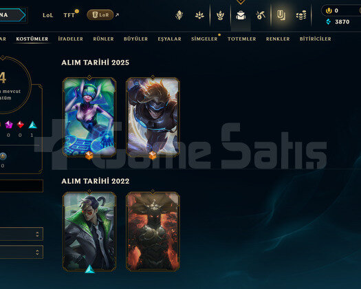 TR Unranked | 4 Kostüm - 29 Hero | LoL Hesap