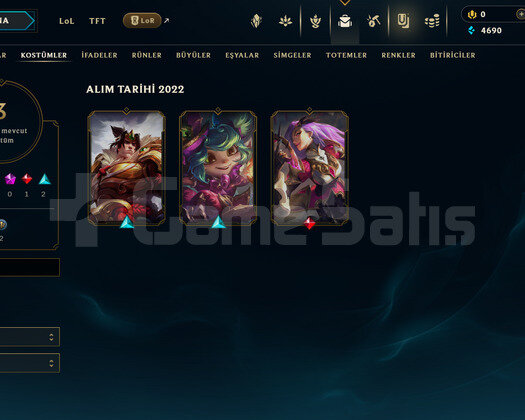TR Unranked | 3 Kostüm - 23 Hero | LoL Hesap