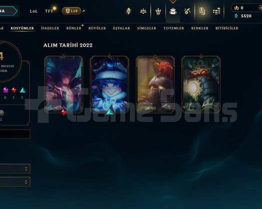 TR Unranked | 4 Kostüm - 27 Hero | LoL Hesap