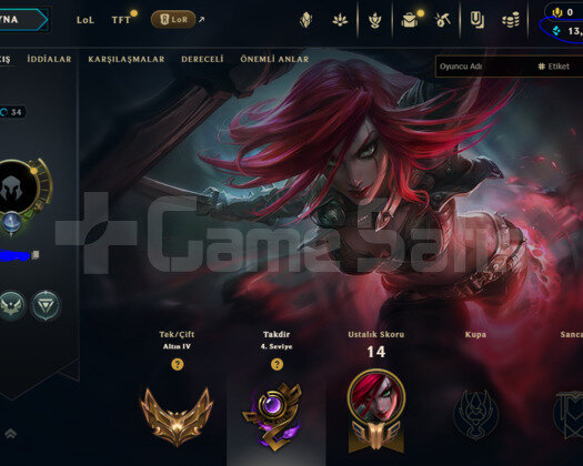 EUW P1-ZÜMRÜT 4 MMR 14K M.Ö GOLD4 HANDMADE ACC!!