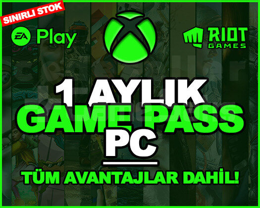 GAME PASS PC + EA PLAY + RIOT GAMES / 1 AYLIK